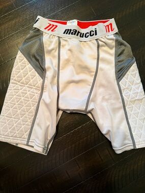 Marucci Kids Padded White Baseball Compression Shorts